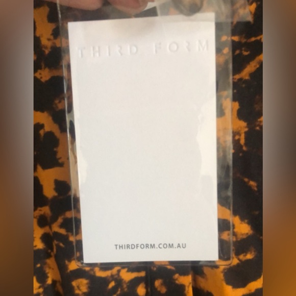 NWT Third Form x Free People Blur Out Shirred Shirt Dress Black Orange - Picture 10 of 12